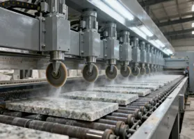 Breton automated polishing line for quartz and stone surface finishing